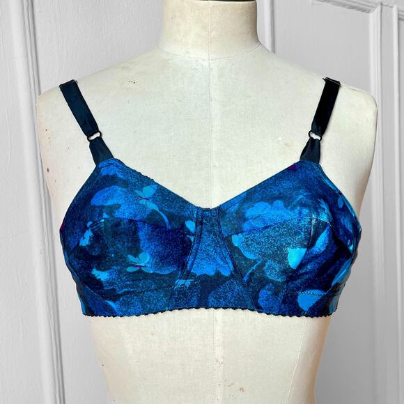 60s Bullet Bra and Girdle Set XS 32A Floral Vintage Lingerie 50s Foundation Wear - Picture 7 of 9
